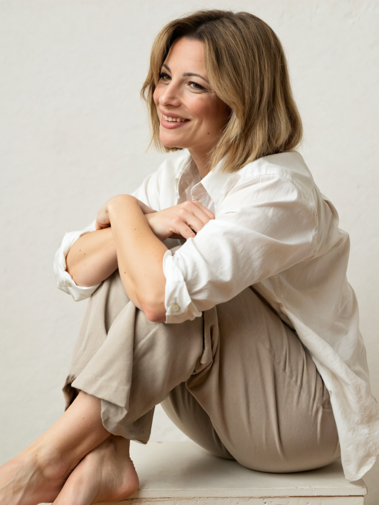 Marialaura Nastasi sorridente, in camicia bianca